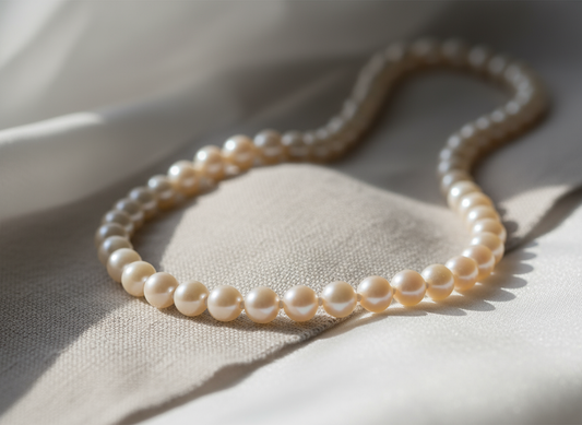 Weiße Perlenkette zur richtigen Pflege von echtem Perlenschmuck