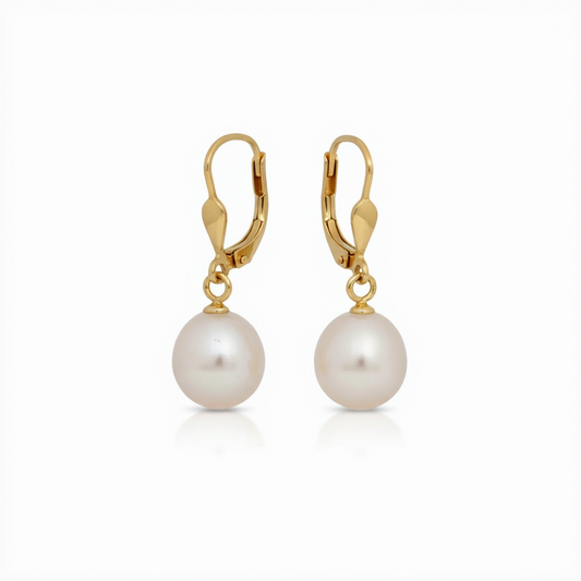 Perlen Ohrringe - weiß und naturfarben