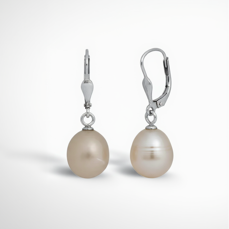 Perlen Ohrringe - weiß und naturfarben