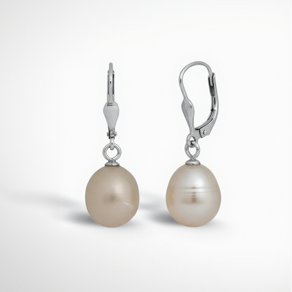 Perlen Ohrringe - weiß und naturfarben