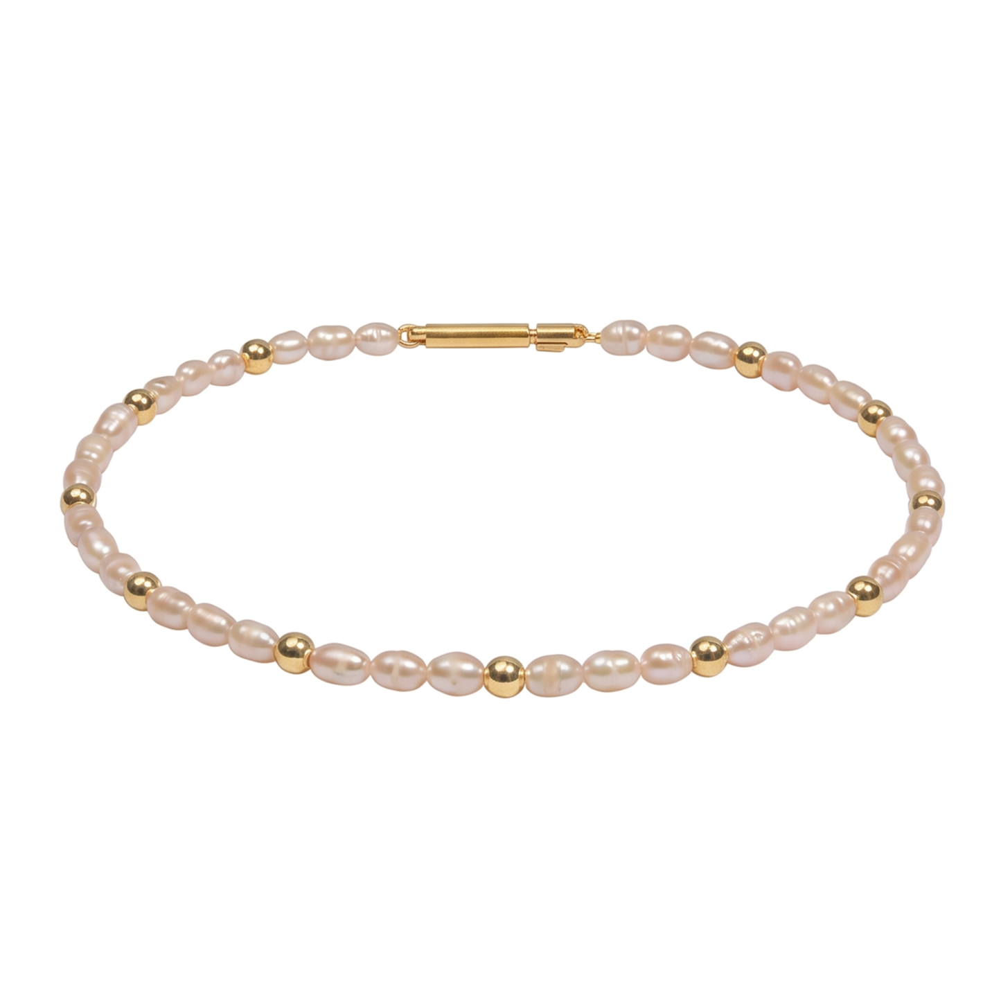 Perlenarmband mit Goldkugeln