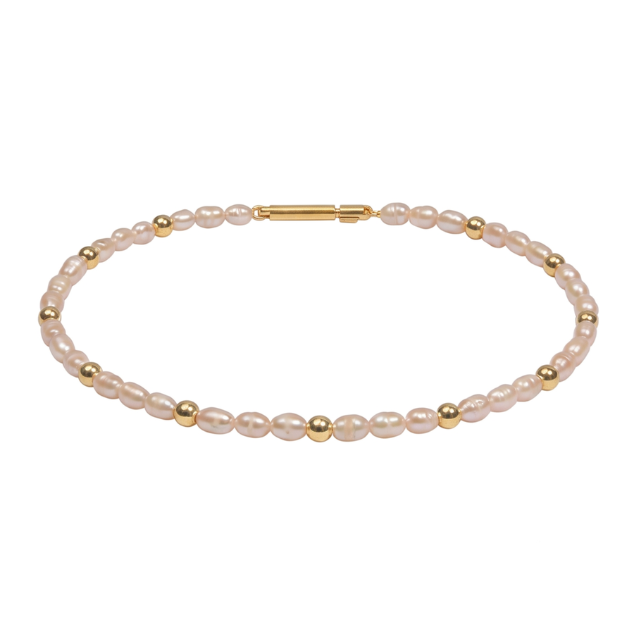 Perlenarmband mit Goldkugeln