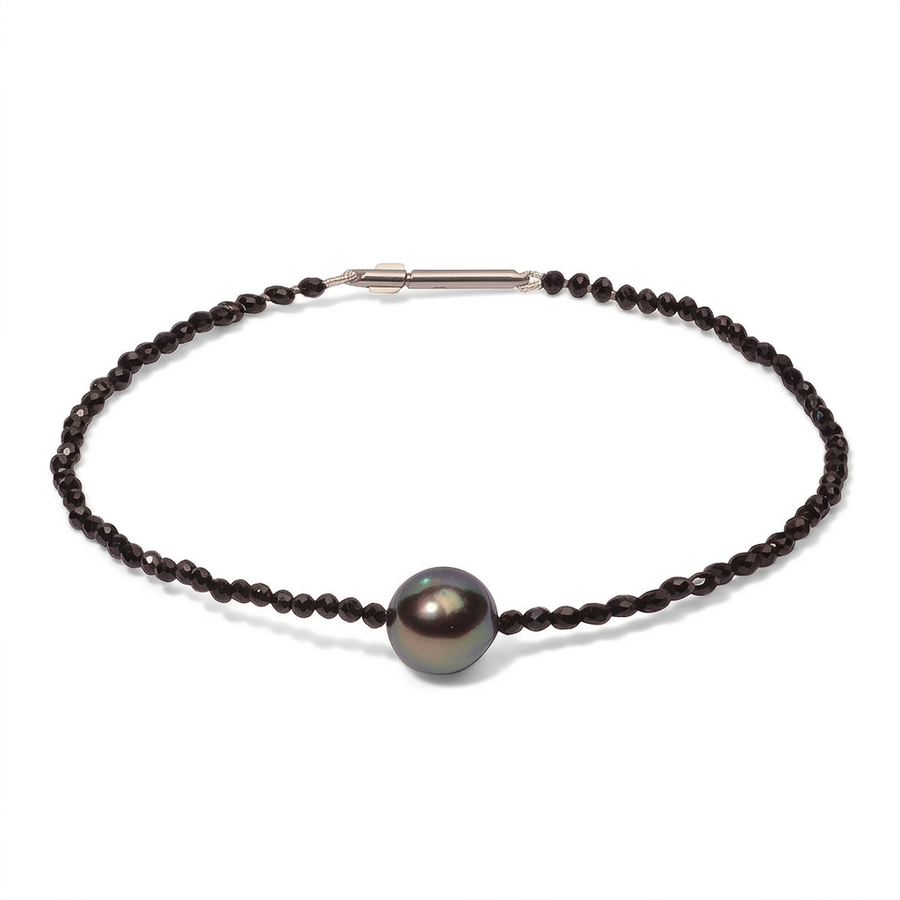 Perlenarmband mit Tahiti-Perle und Spinell