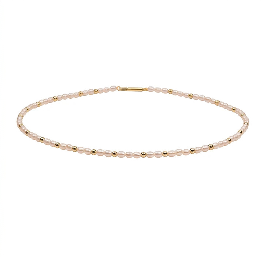 Perlenkette mit Silber- oder Goldkugeln